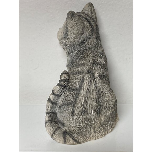 VTG United Design Co Sandicast Stone Critters Cat Tabby Gray White SC- 354 Green - Picture 4 of 9